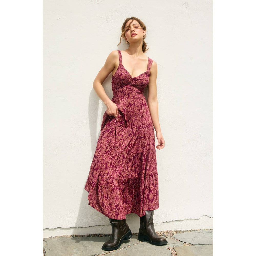 Sangria Tie Back Midi Dress