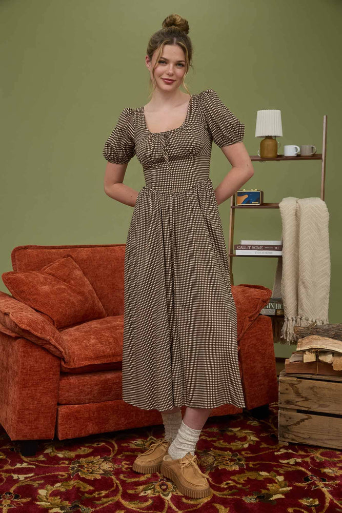 Autumn Leaves Corset Midi Dress