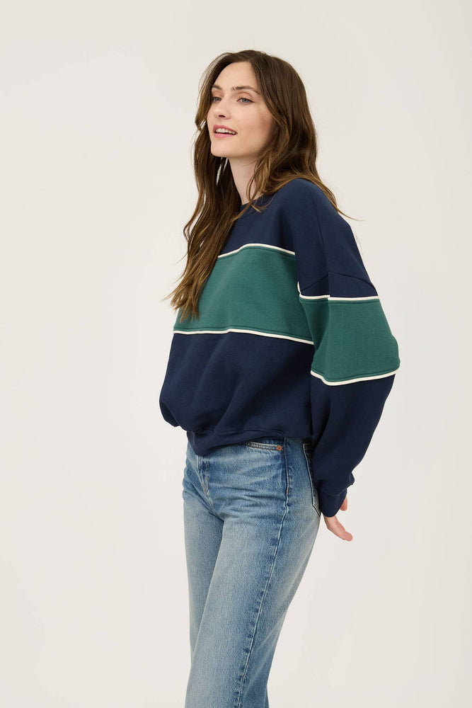Retro Colorblock Stripe Sweatshirt