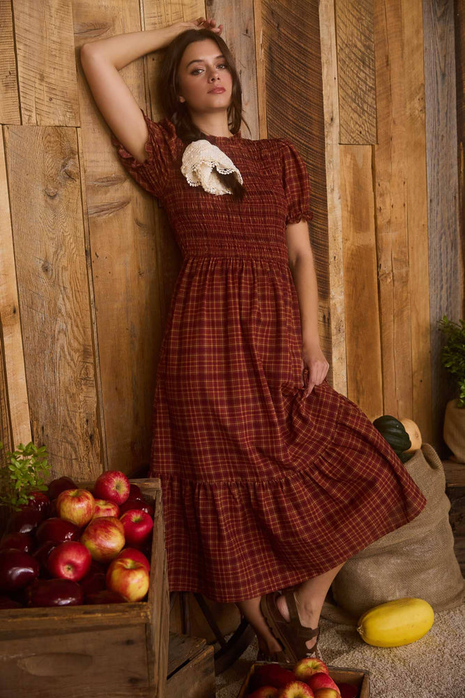 Cider Season Smocked Midi Dress
