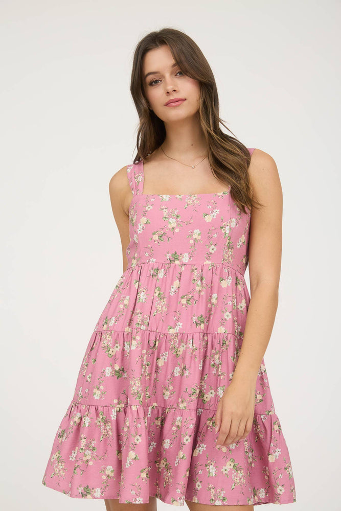 Blush Summer Blossom Mini Dress