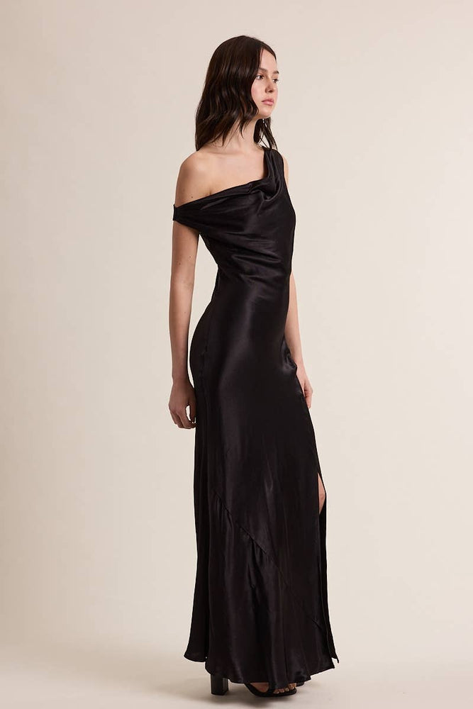 Holiday Cheer One Shoulder Maxi Dress