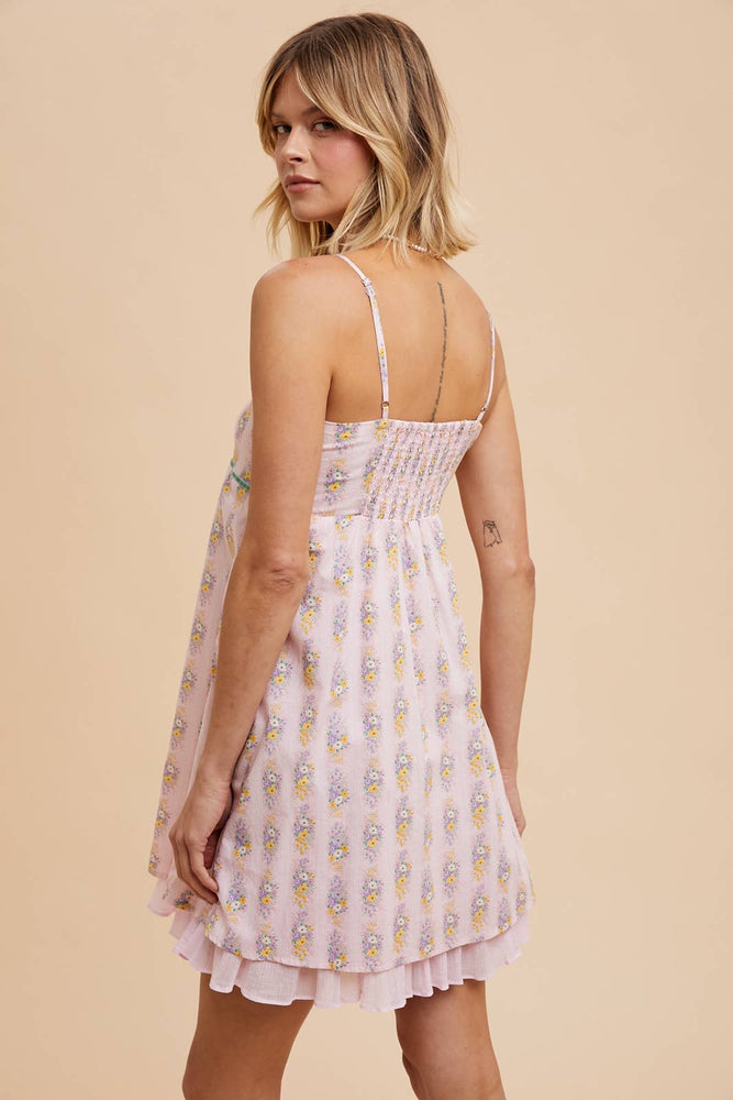 Posh and Polished Floral Bow Mini Dress