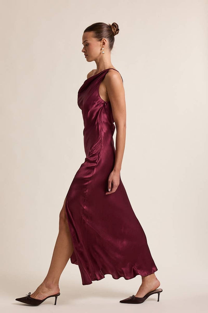 Holiday Cheer One Shoulder Maxi Dress
