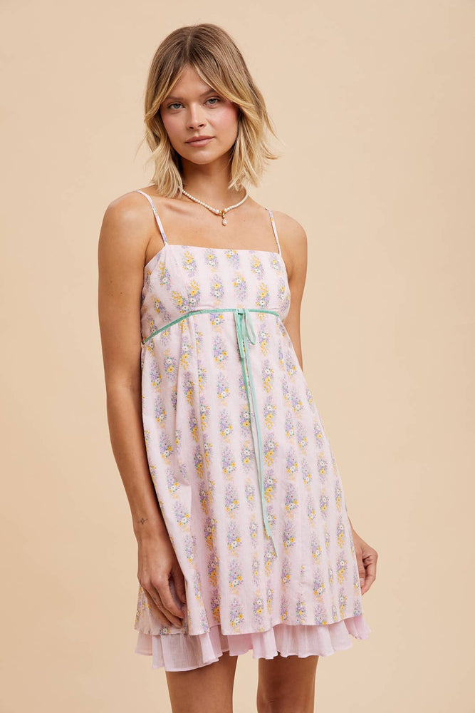 Posh and Polished Floral Bow Mini Dress