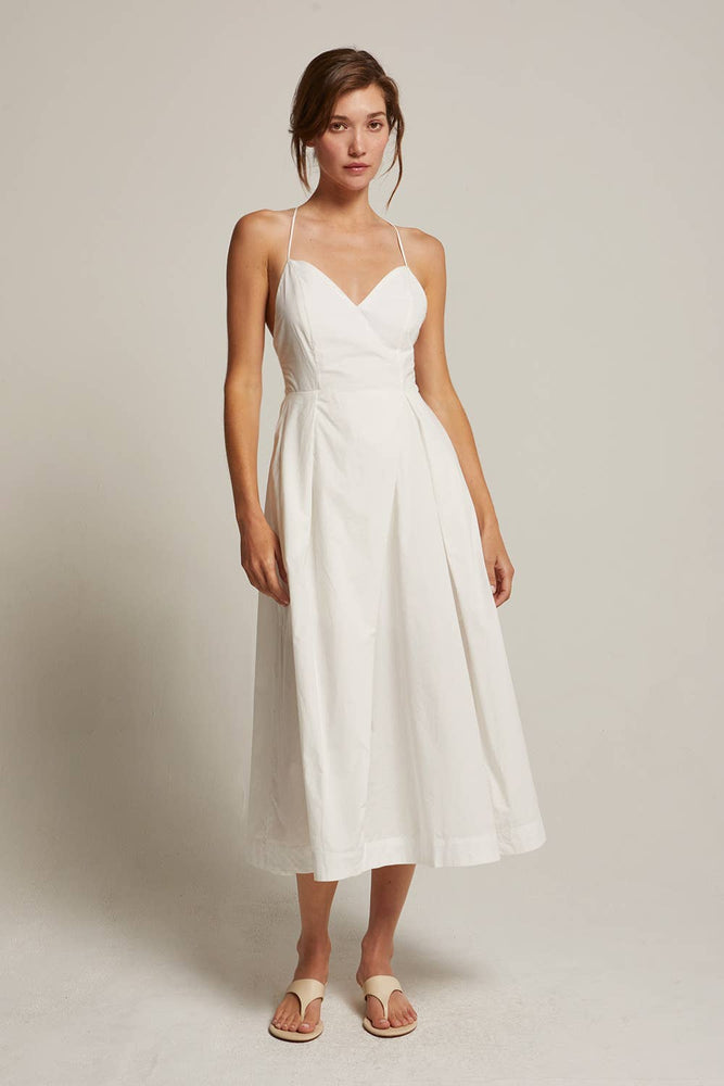 Eunice V-neck Poplin Midi Dress