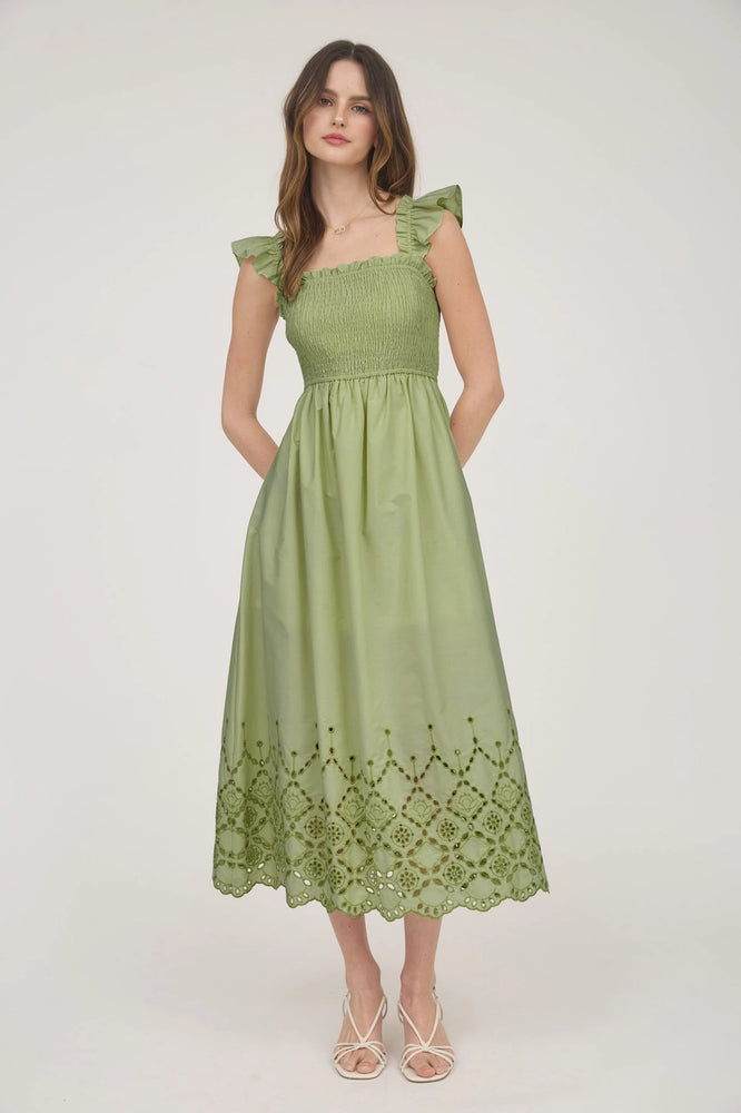 Once Upon A Dream Eyelet Midi Dress