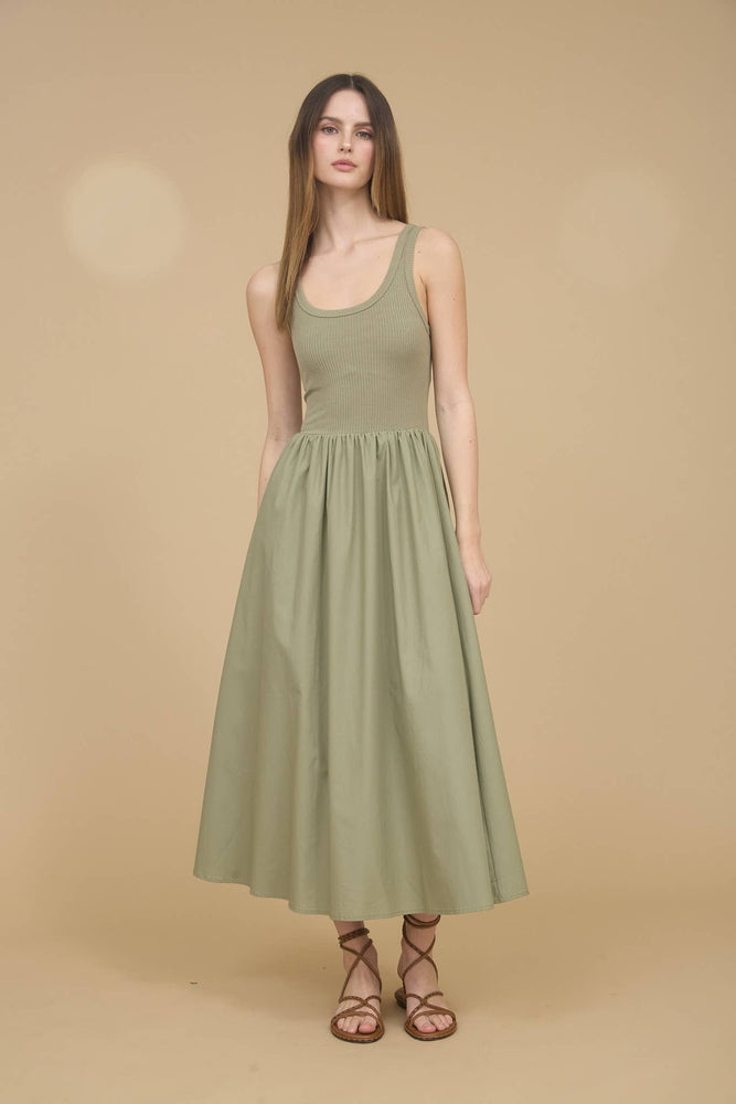 Sage Blossom Tank  Dress