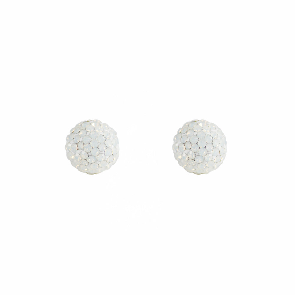 Park and Buzz radiance stud. Sparkle ball earrings. Hillberg and Berk. Canadian Brand. Glitter ball earrings. Opal white sparkle earrings jewelry jewellery. Valentines gift. 