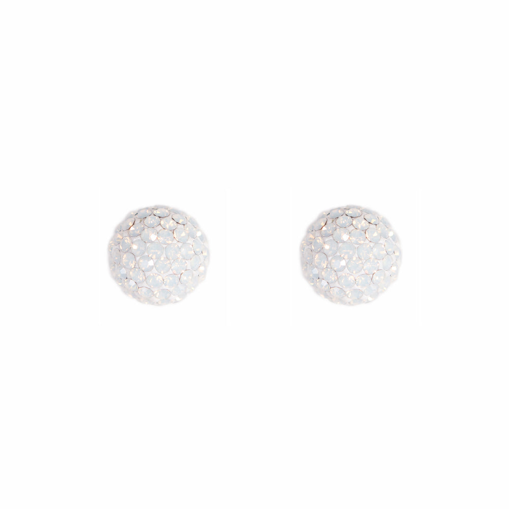 Park and Buzz radiance stud. Sparkle ball earrings. Hillberg and Berk. Canadian Brand. Glitter ball earrings. Opal white sparkle earrings jewelry jewellery. Valentines gift. 